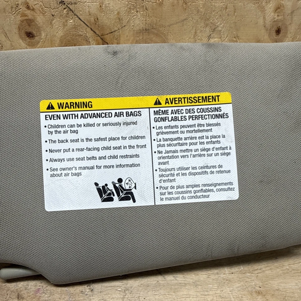 2008-2013 Nissan Altima Coupe Sun Visor Passenger Side Cloth Tan w/ Mirror OEM Foto 3 de 4