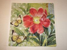  1 Garden Floral Hope Boho Flower Linen Blend Throw Pillow Cover NEW