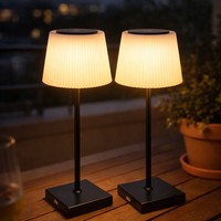 2X AußEn Innen Tischlampe Tischleuchte Touch Balkonleuchte Akku Cct Dimmbar Led