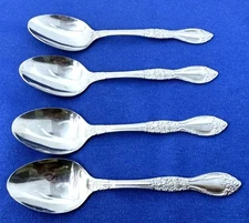 Oneida CAROLINA Stainless Flatware -- Set of 4 Teaspoons 6"