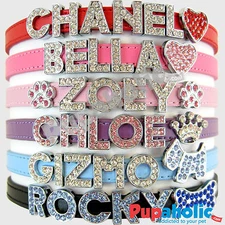 Matte Dog Cat Pet Personalized Rhinestone Collar