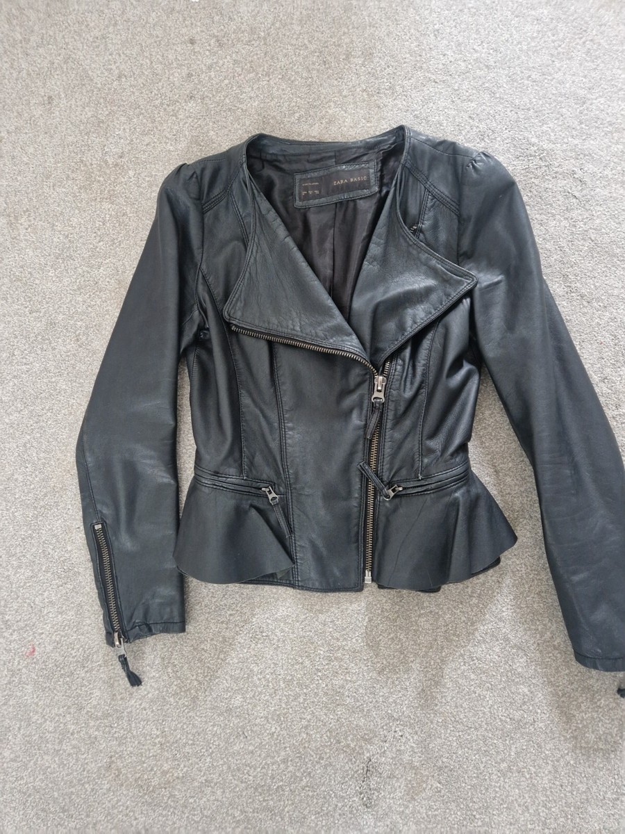 Zara Peplum Leather Frill Leather Jacket Zara Amazing ZARA KNIT