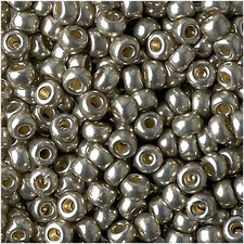 Miyuki Round Seed Beads Size 6/0 20GM Duracoat Galvanized Light Smokey Pewter
