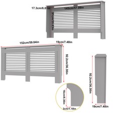 92/100cm Tall Large Radiator Cover Grill Shelf Cabinet MDF Barrier Fence Panles