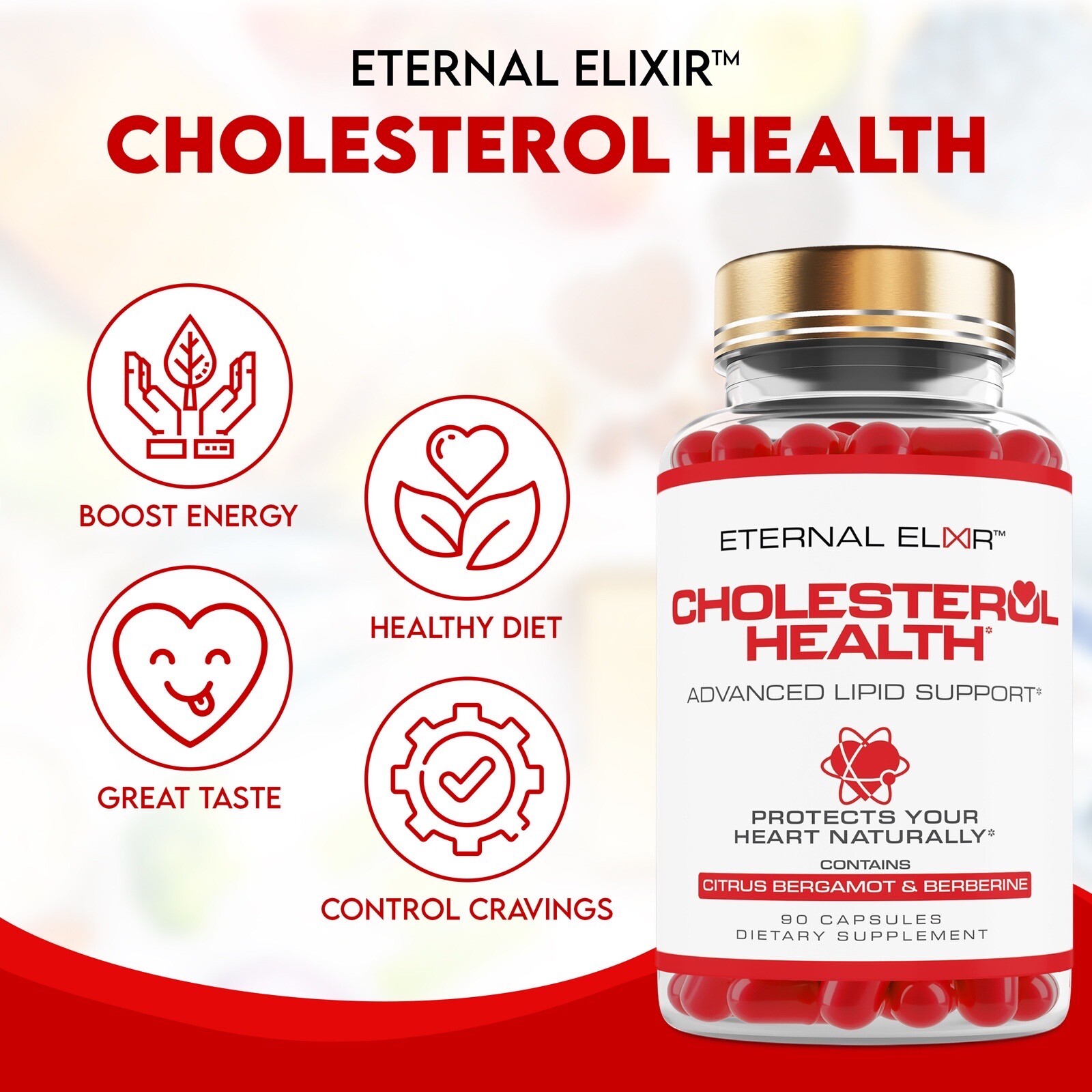 Advanced Cholesterol Support Berberine Citrus Bergamot Lycopene