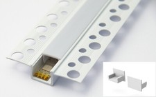 2M LED Profil mit Abdeckung Unterputz Leiste Rigips Gips Karton TROCKENBAU