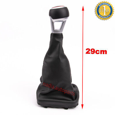 Pommeau De Levier De Vitesse Noir 12mm Pour Audi A3 8P (2003+) - 5+R, Soufflet Noir, Neuf