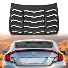 Fits 2016-2021 Honda Civic Sedan Rear Window Louvers Matte Black ABS Sun Shade