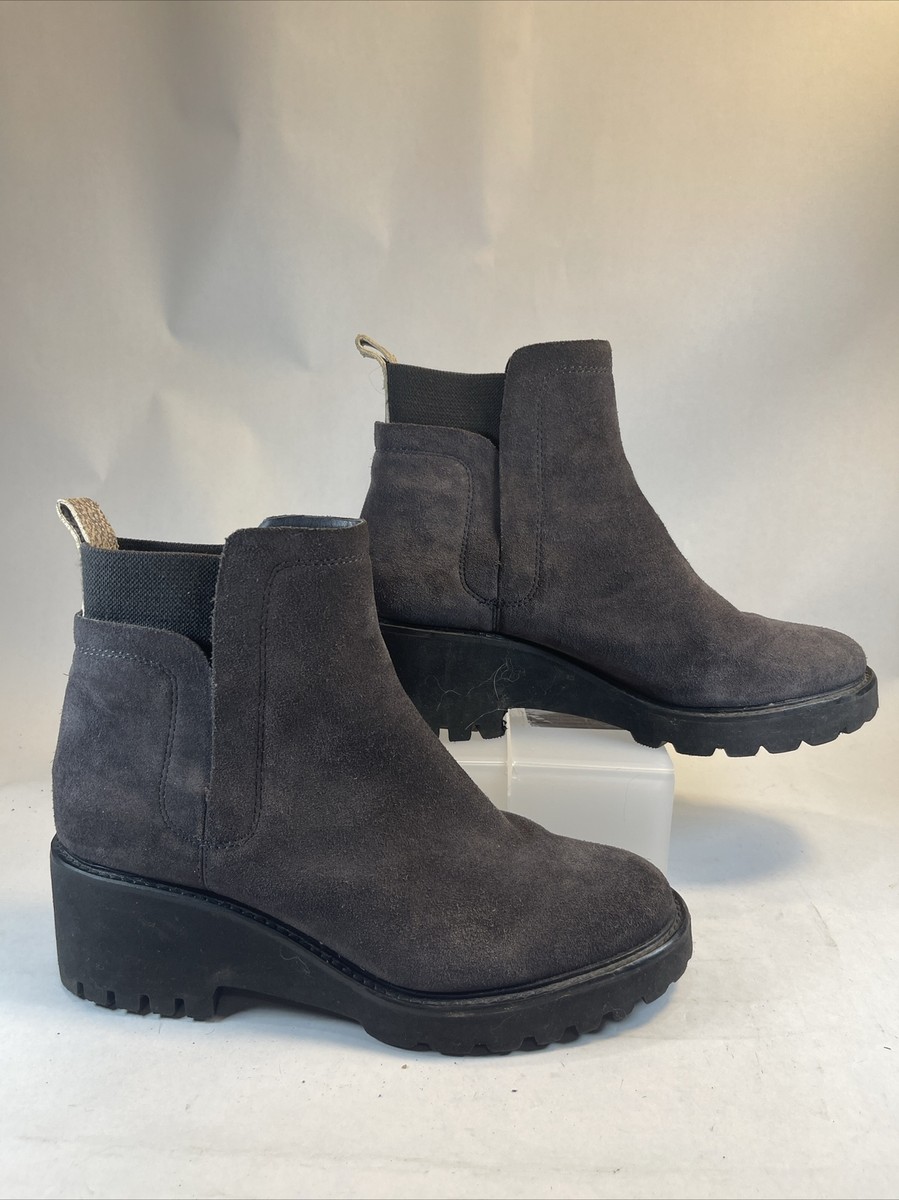 Dolce Vita Boots Womens 10 Ankle Boots Wedge Pull On Black Suede