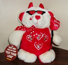 Dan Dee VALENTINE Devil Bear MUSICAL " TEST YOUR LOVE " 7" Plush / Stuffed