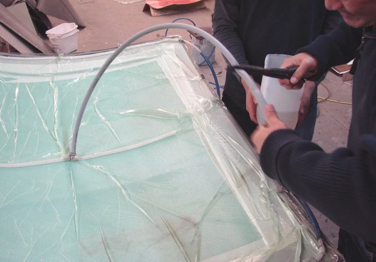 Clear fiberglass resin top