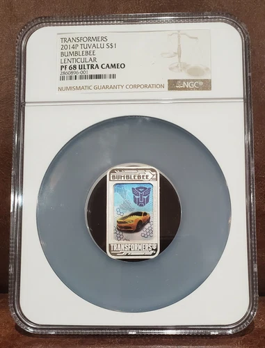 2014 NGC PF 68 TUVALU 1oz Silver $1 "BUMBLEBEE - LENTICULAR" Ultra Cameo