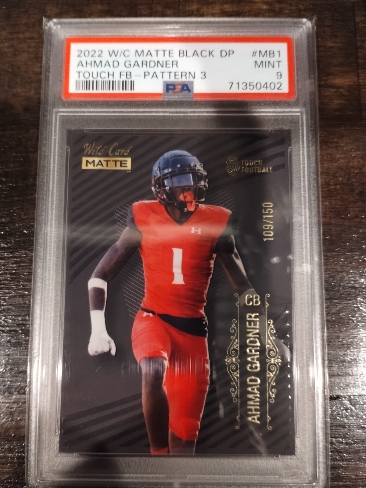 Sauce Gardner Wild Card Matte Black Draft Picks Touch Football #MB1 Pattern 3