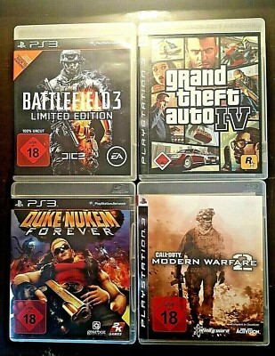 PS3 Spiele Bundle Batlefield 3 | GTA 4 | Duke Nukem Forever | COD Modern Warfare