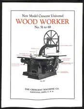 1924 Crescent Machine Co. Universal Wood Worker Catalog Tri-Fold Sheet