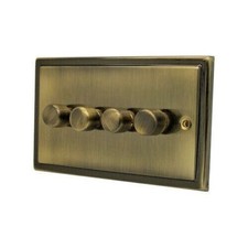 Victorian Step Edge Antique Brass Plug Sockets Light Switches Dimmers Full Range