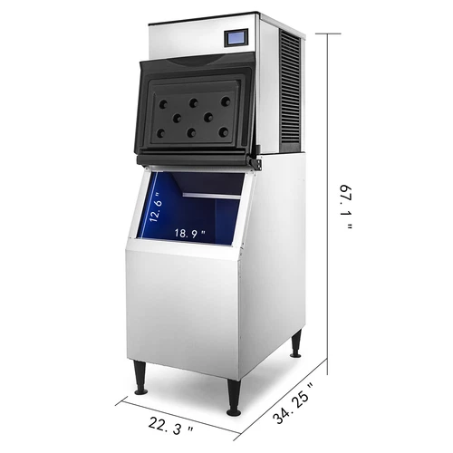 33" Air Cooled Full Cube Ice Machine 1000lbs / 24H Split with 639lbs Storage Bin - Picture 4 of 12