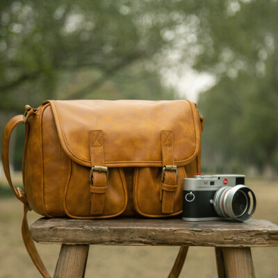 Vintage Waterproof Camera Bag Shoulder Insert Messenger Case For Nikon  Canon SLR