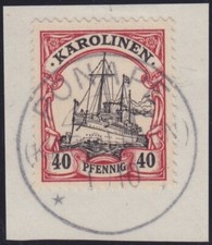 DR Kolonien Karolinen Mi.-Nr. 13 Briefst&uuml;ck o Ponape einwandfrei