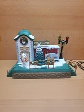 Dillards MUSICAL CLOCK TOWER STATION Reindeer New Bright Holiday Express no box