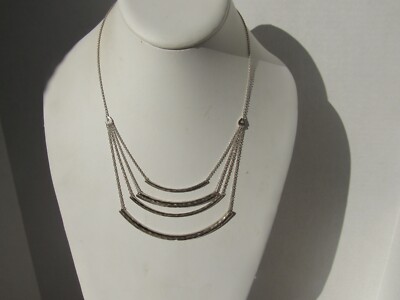 Silpada 925 Sterling Silver HTF RARE Four Strand Hammered Bar