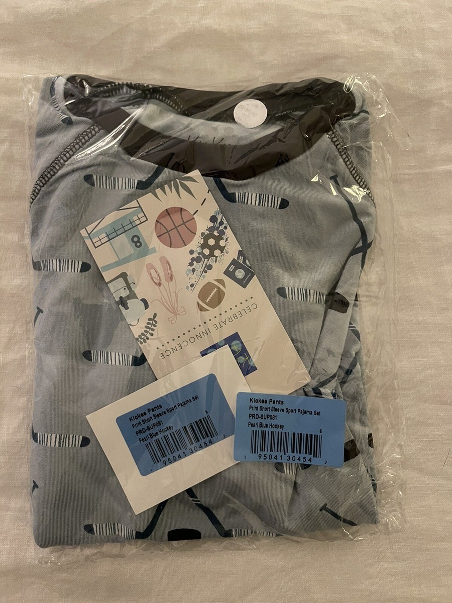 Kickee pants Short Sleeve Sport Pajama Set In Pearl Blue Hockey | eBay