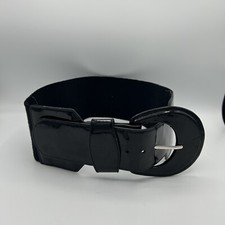 Polyurethane Wide Waist Belt Black