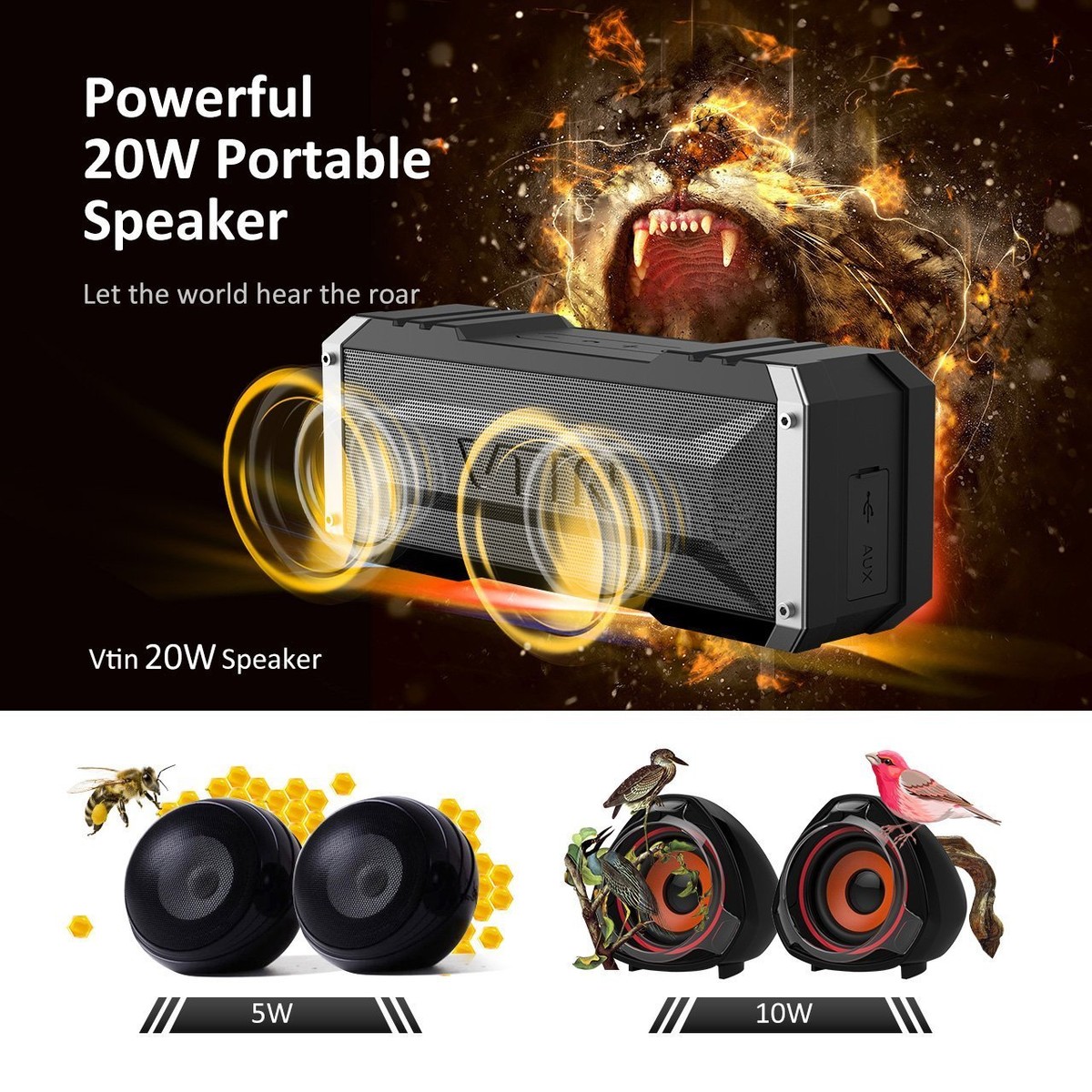 Vtin 20w Vtin Outdoor Bluetooth Speaker VTin 20W Punker Bluetooth