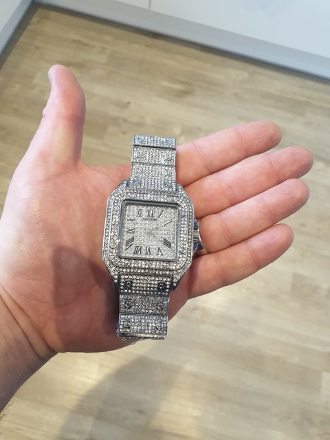 iced out square watch