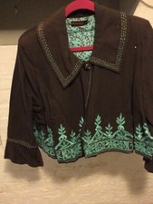 Nomads Embroidered Jacket, Brown Size L