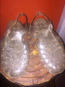 clear jelly bean sandals