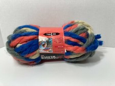 Blue Grey Peach Super Bulky Yarn Twisted Chunky Novelty Made in USA Irresistible
