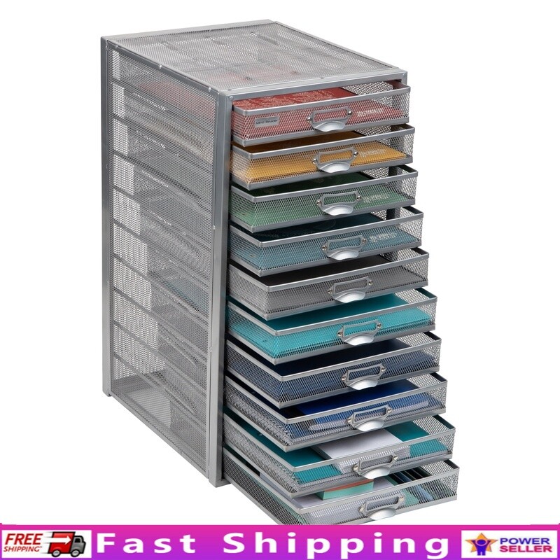 Multi Purpose File Storage Organizer Desk Drawer Durable Steel Mesh Office New