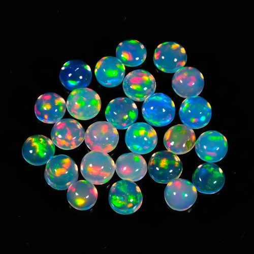 Natural Ethiopian welo fire Opal Cabochon Loose Gemstone, AAA+ Welo Opal 3x3 MM - Picture 4 of 8