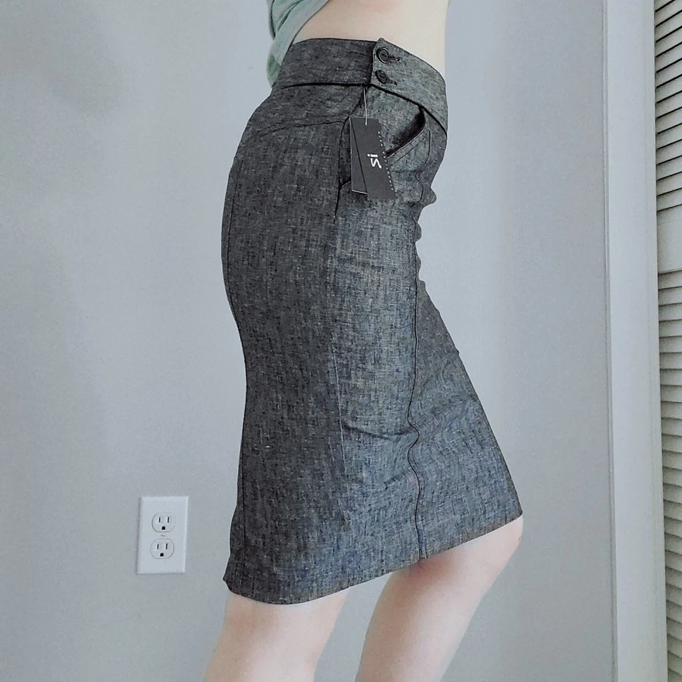 Iz A. Byer California Amy Byer Linen Cotton Blend Pencil Skirt Size 3 - Image 2 of 4