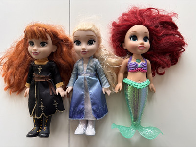 3 x Disney 13'' Puppen Anna, Elsa, Arielle, Frozen, kleine Meerjungfrau, Konvolut Restposten