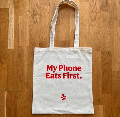 #ad Yelp Phone Eats First Cotton Tote Bag $10.00