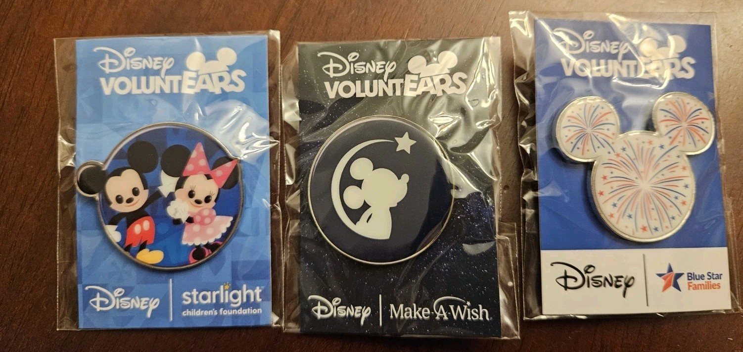 Disney D23 Expo 2026 VoluntEARS 3 Pin Full Set (Make-A-Wish/Blue Star/starlight)