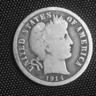 LOT #L412   1914-S   BARBER DIME (BETTER DATE)