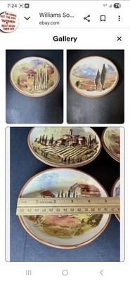 WILLIAMS-SONOMA Oval Appetizer Plate Tuscany Italy Landscape 5.5 x 4.5  set of 4