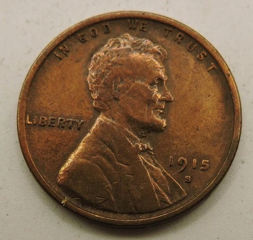 1915 S Lincoln Wheat Cent VF Cleaned