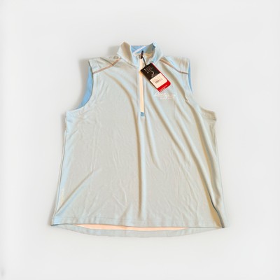 NWT Zero Restriction Z425 1/4 Zip Pullover Golf Superlight Vest Blue L