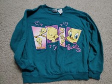 Vintage Looney Tunes Tweety Bird Sweatshirt Girls Sz 5/6 Warner Bros Adorable