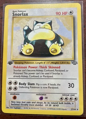 Snorlax Jungle Set (1999) Rare First Edition