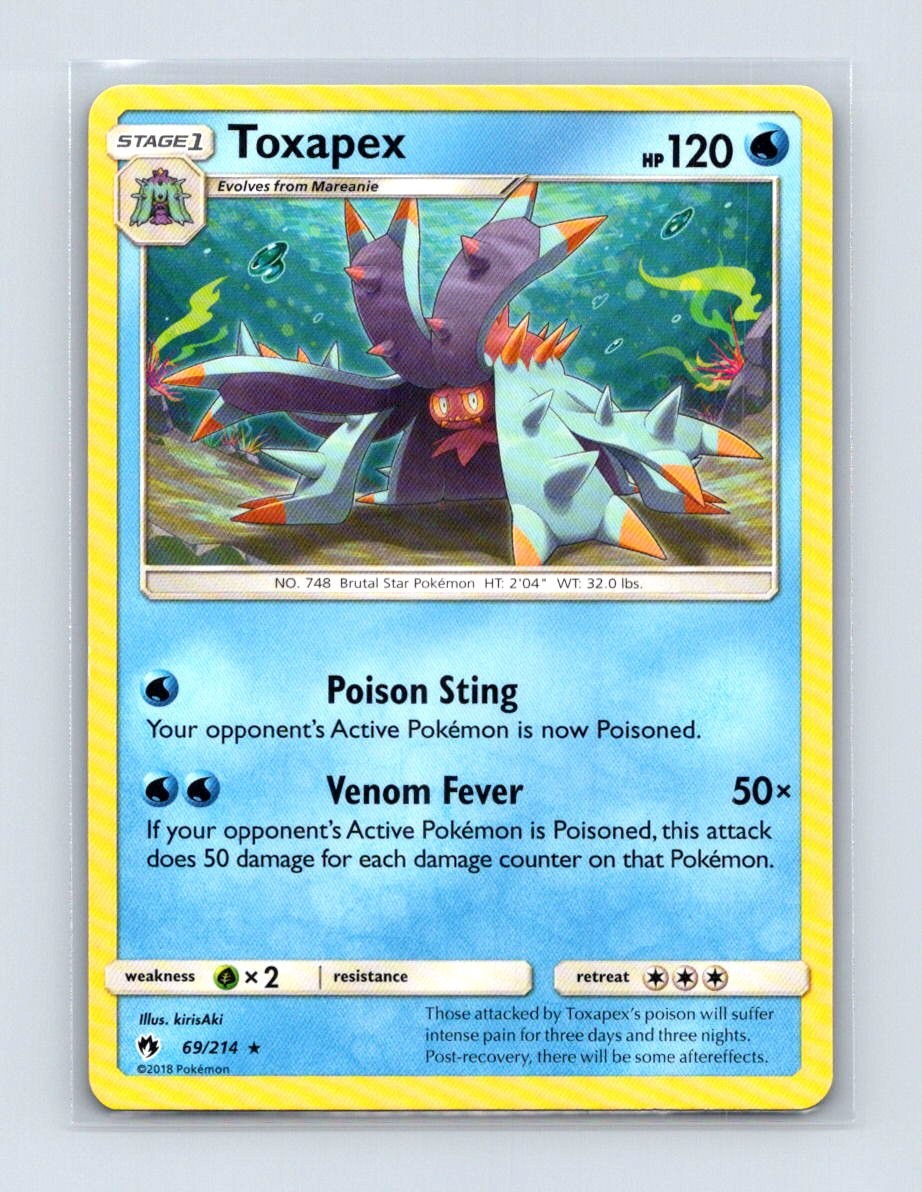 Toxapex 69/214 Rare Lost Thunder Pokemon Lightly Played