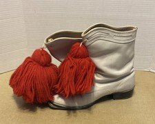 Vintage 1960s Neolite Majorette Boots White Leather w/Tassel  Encore Taps