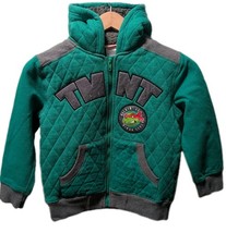 Nickelodeon Teenage Mutant Ninja Turtles Boys 5/6 Zip Green Up Hoodie Quikted