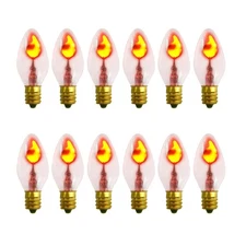 Halloween Flickering Flame Light Bulbs C7 Clear Edison Flame Light Bulbs with...
