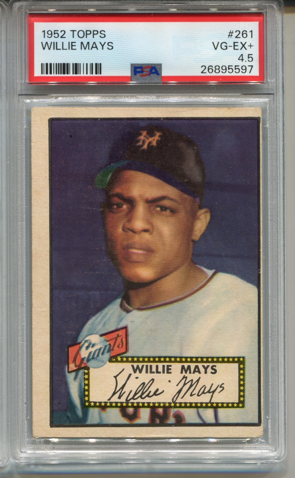 1952 Topps Willie Mays Rookie Card PSA 4.5 Graded Baseball #261