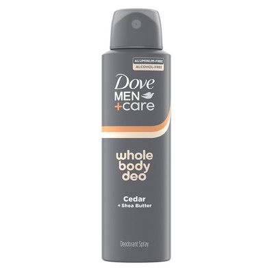 DOVE MEN + CARE Whole Body Deo Spray Cedar + Shea Butter   Aluminum Free,  4 oz